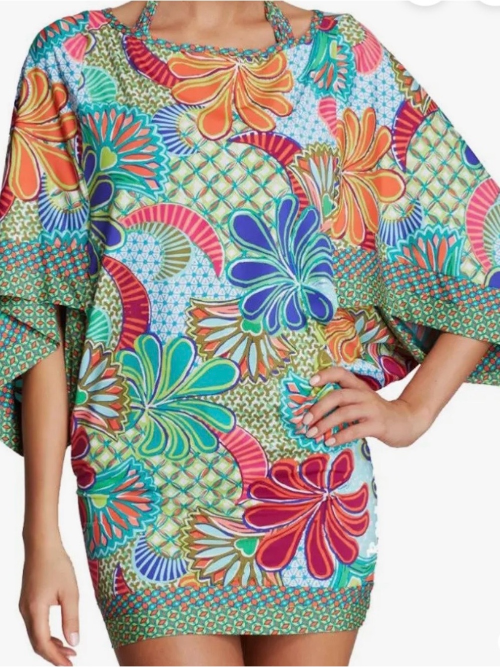 Cool, Chic Trina Turk Zanzibar Tropical Tunic Mini Dress